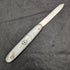 1921 British Antique White Pearl Shell Engraving Handle Pure Silver Blade Folding Pen Knife